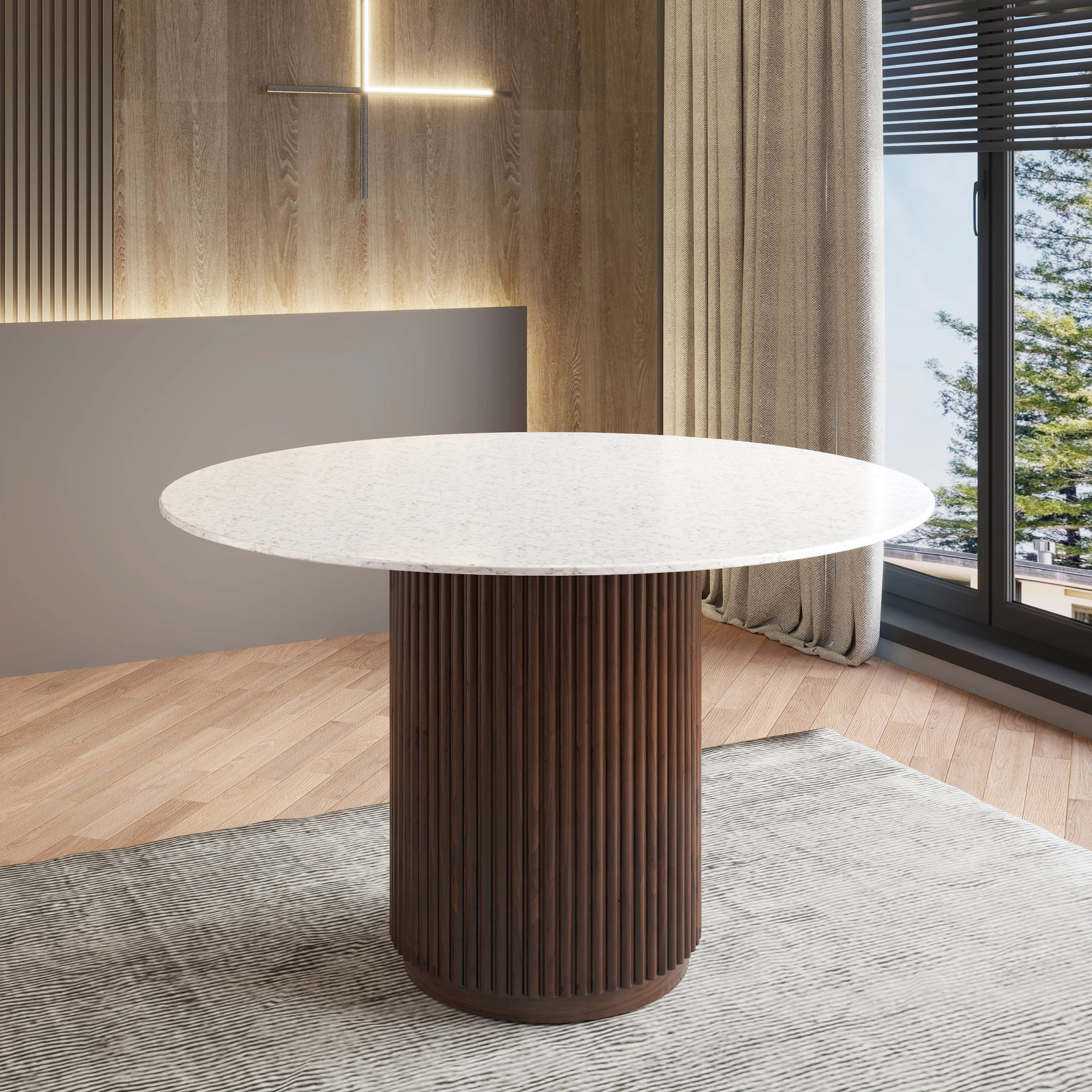 Troy 48” Carrara Quartz Dining Table