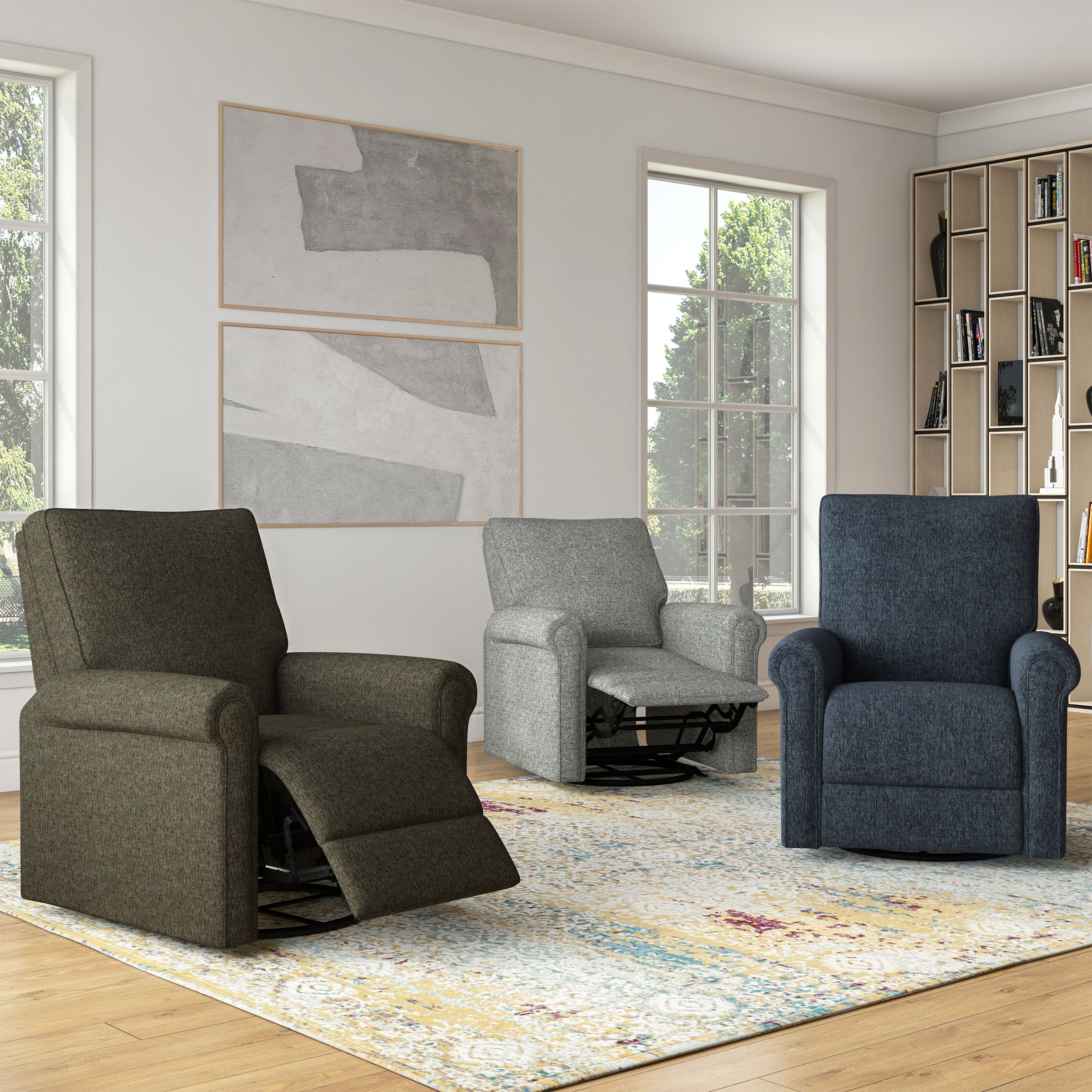 Andrews Fabric Swivel Glider Recliner