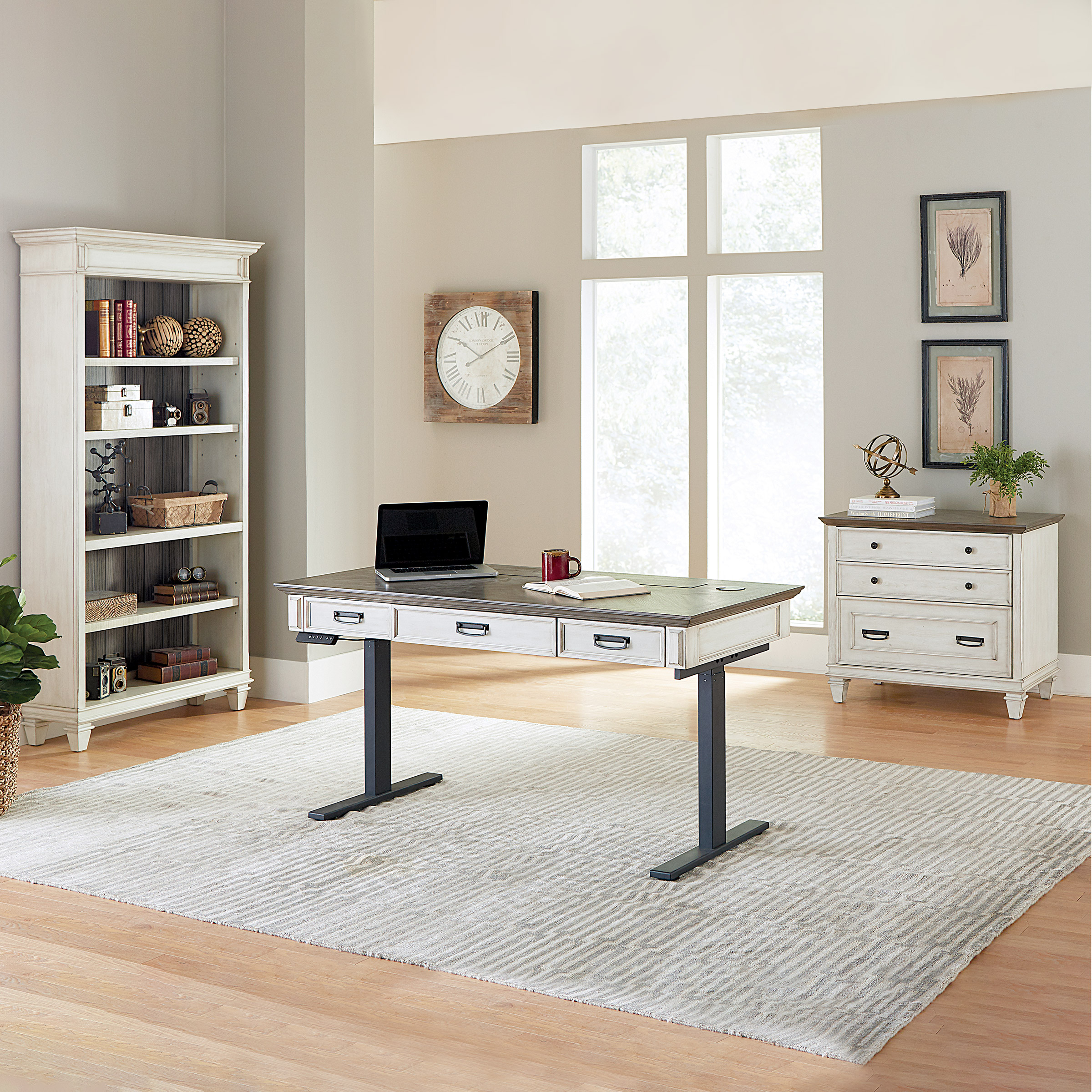 Harrington Adjustable Height Desk 3-piece Office Suite