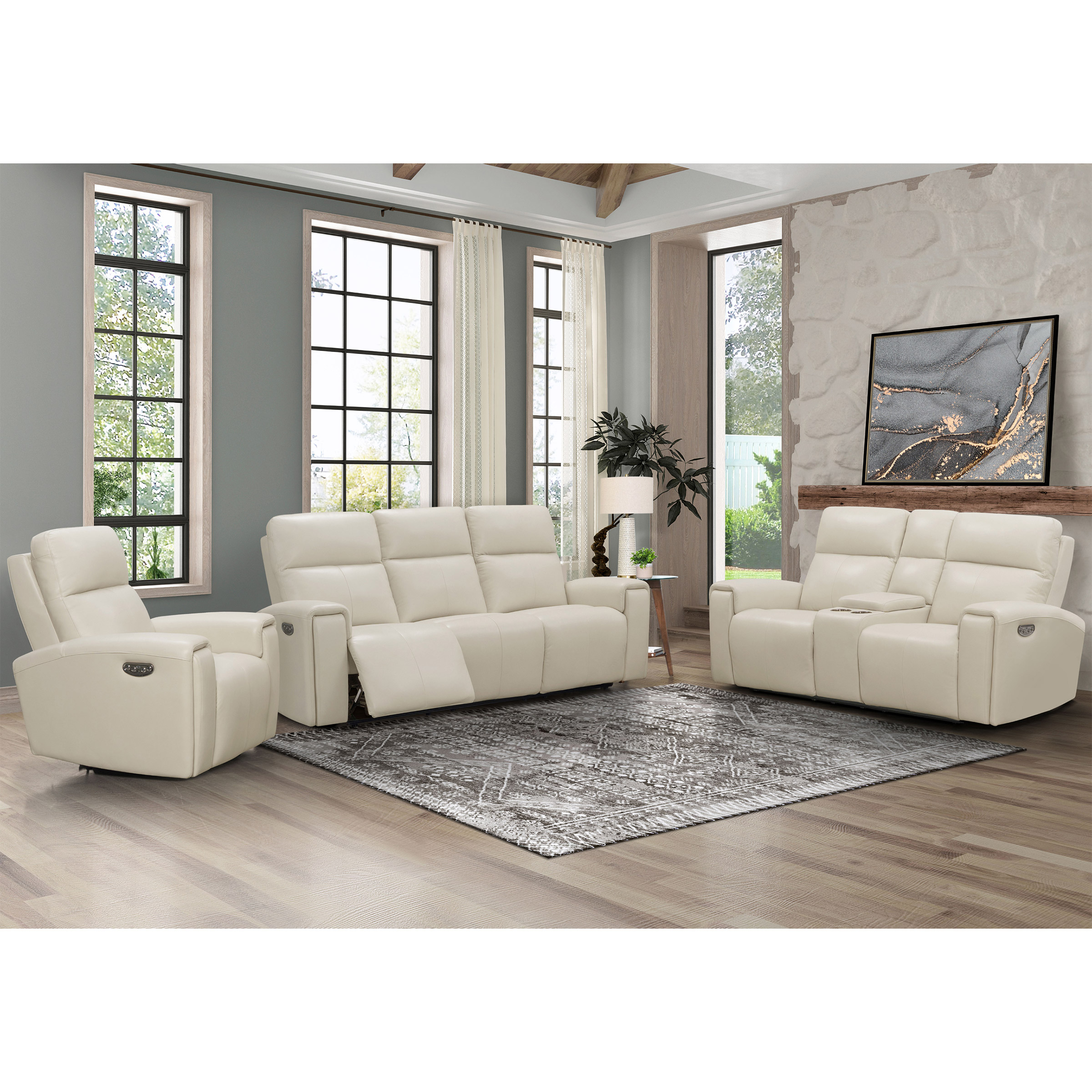 Keegan 3-piece Leather Power Reclining Set with Power Headrests