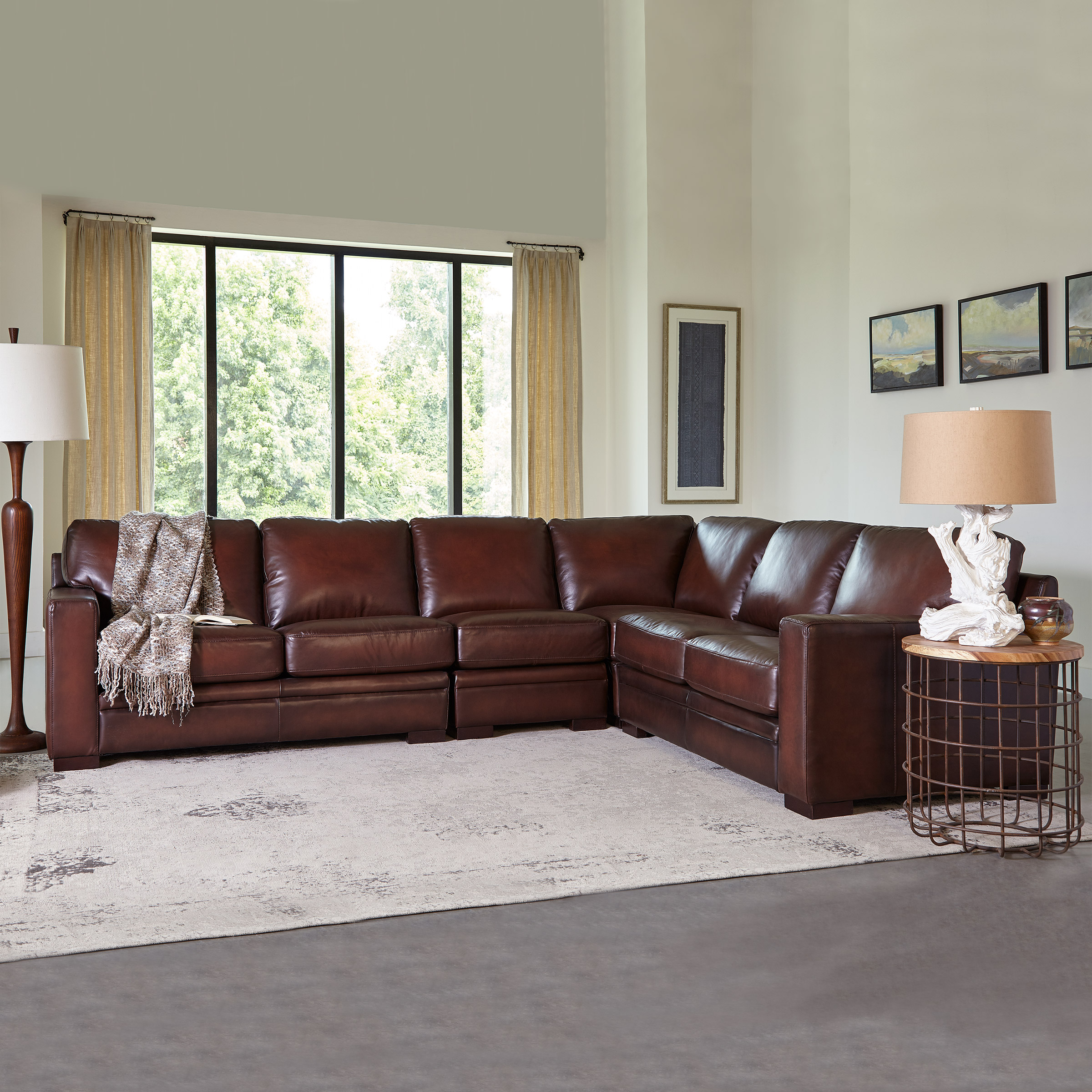 Luca 4-piece Top Grain Leather Sectional