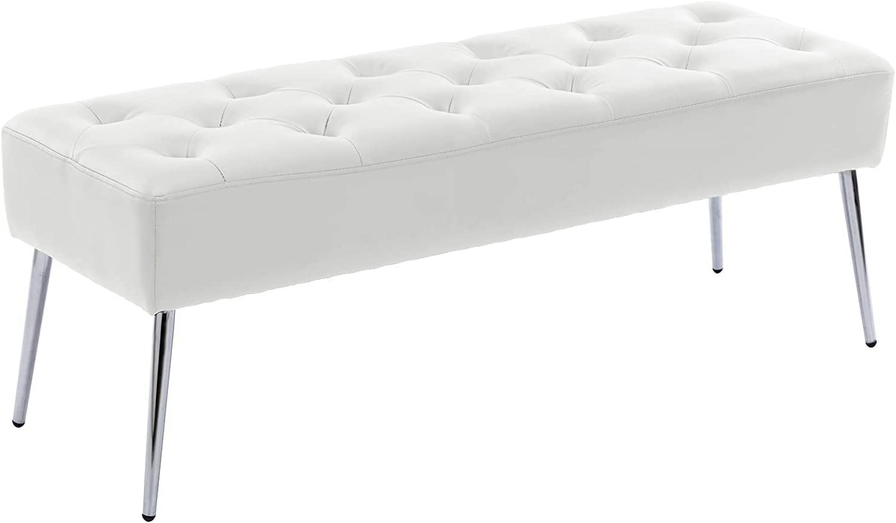 Duhome Elegant Lifestyle Bench Faux Leather Upholstered Bench for Bedroom Entryway Modern Tufted Bed End Bench White
